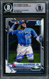 Vladimir Guerrero Jr. Autographed 2021 Bowman Chrome Card #10 Toronto Blue Jays Beckett BAS #15867349