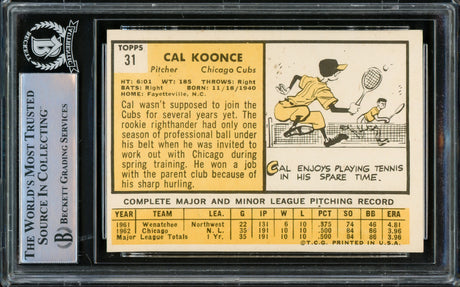 Cal Koonce Autographed 1963 Topps Card #31 Chicago Cubs Beckett BAS #15866715