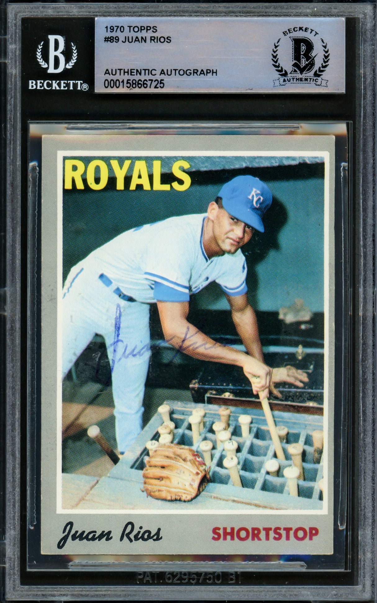 Juan Rios Autographed 1970 Topps Card #89 Kansas City Royals Beckett BAS #15866725