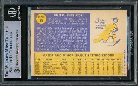 Juan Rios Autographed 1970 Topps Card #89 Kansas City Royals Beckett BAS #15866725
