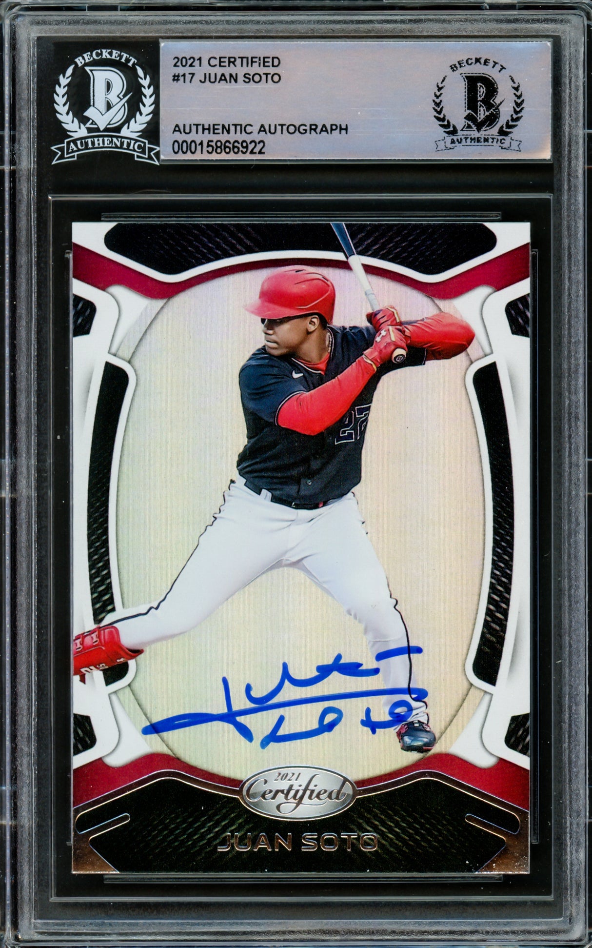 Juan Soto Autographed 2021 Panini Certified Card #17 New York Mets Beckett BAS #15866922
