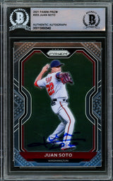 Juan Soto Autographed 2021 Panini Prizm Card #203 New York Mets Beckett BAS #15866948