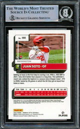 Juan Soto Autographed 2021 Donruss Optic Card #191 New York Yankees Beckett BAS #15866965