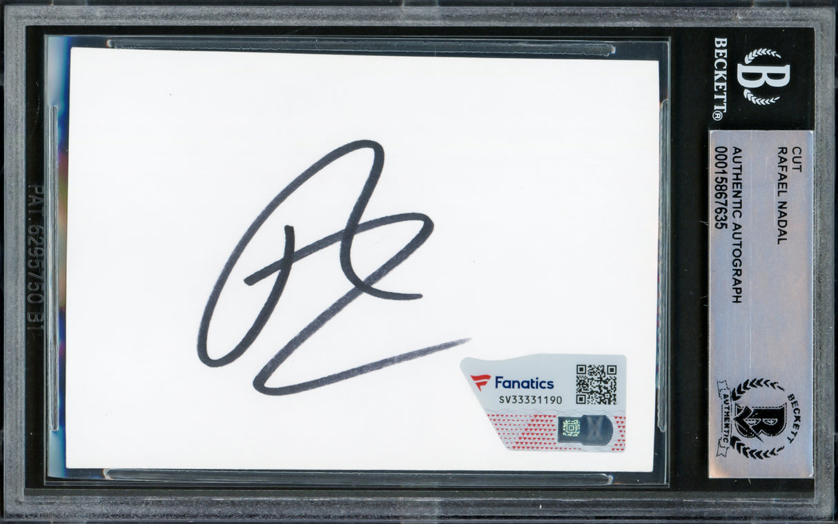 Rafael Nadal Autographed 2.5x3.5 Cut Signature Beckett BAS #15867635