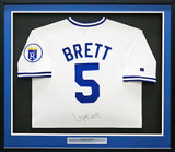 Kansas City Royals George Brett Autographed Framed White Russell Jersey JSA #Z93492