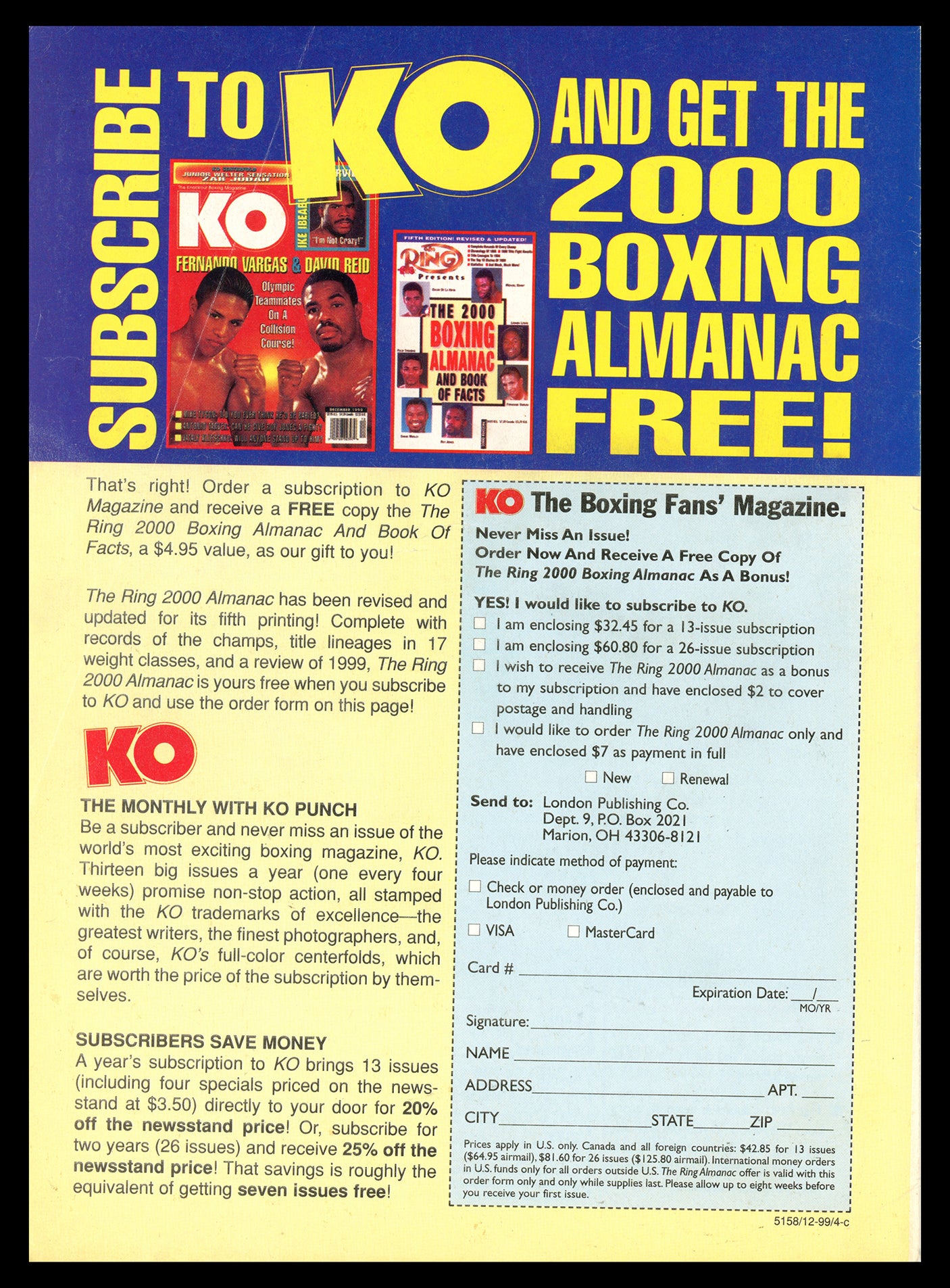 Floyd Mayweather Jr., Lennox Lewis & Michael Grant Autographed KO Magazine (Smudged) Beckett BAS #AC56750