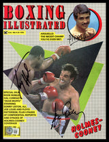 Alexis Arguello, Larry Holmes & Gerry Cooney Autographed Boxing Illustrated Magazine Beckett BAS #AC56754