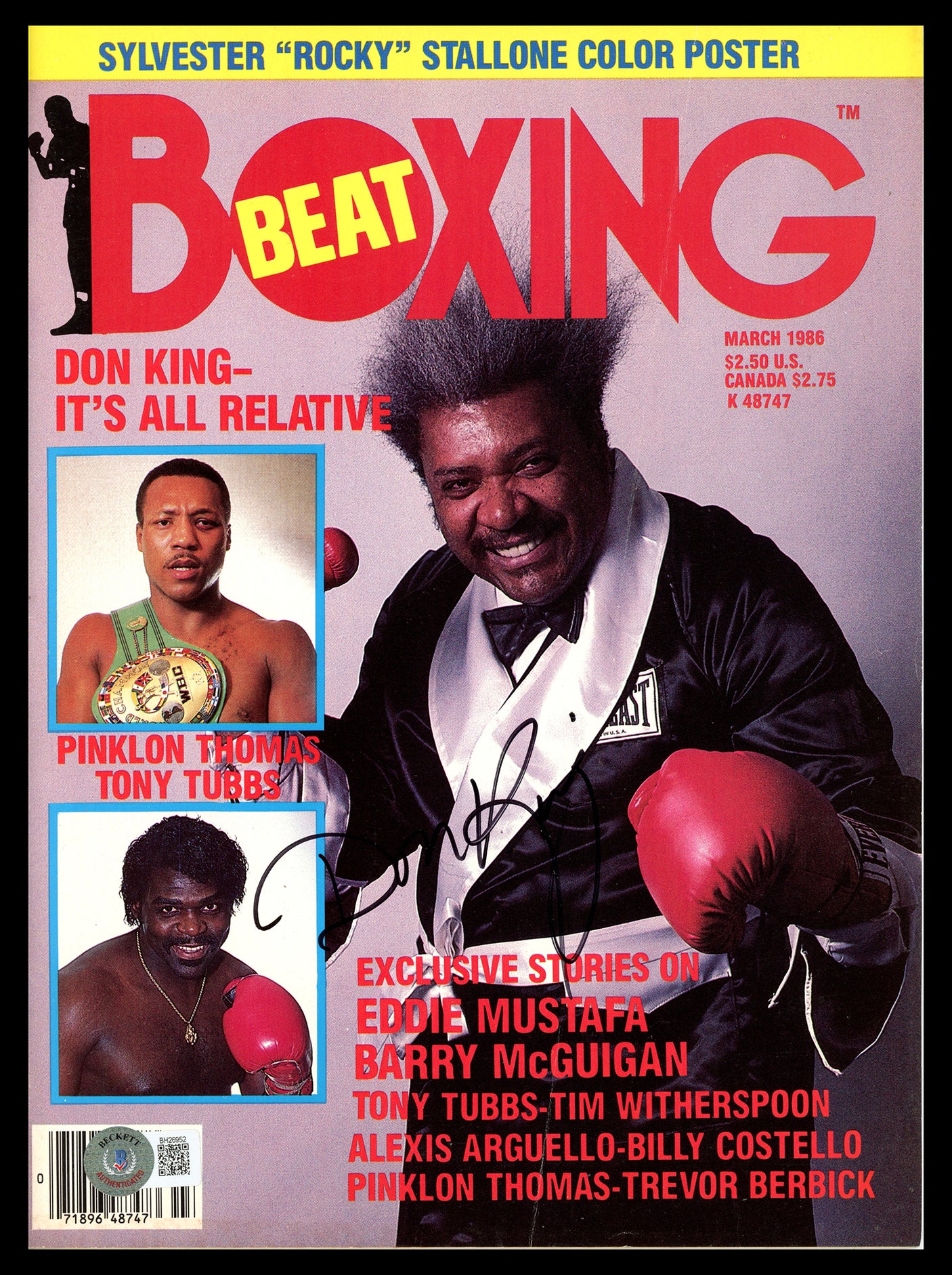 Don King Autographed Boxing Beat Magazine Beckett BAS QR #BH26952