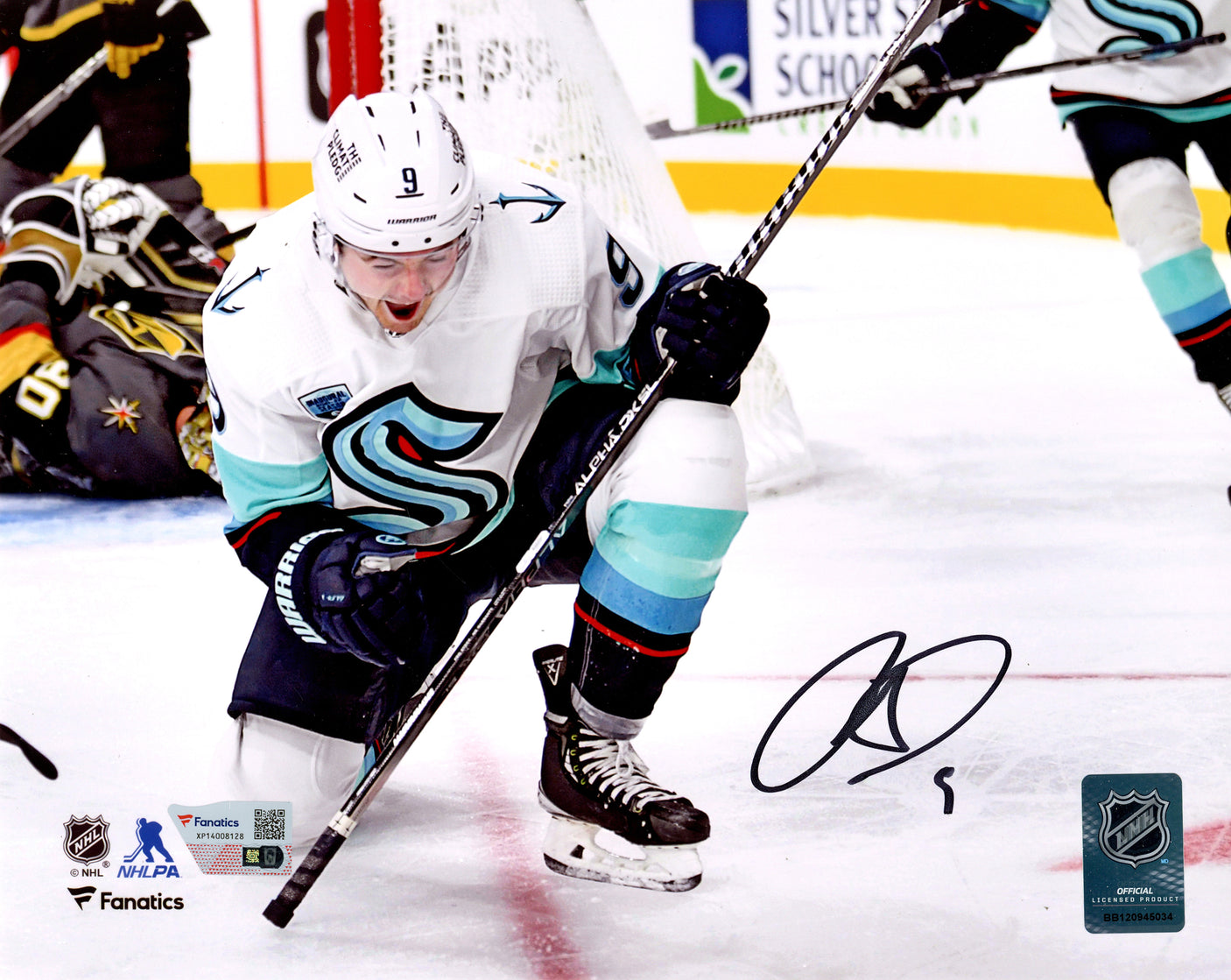 Ryan Donato Autographed 8x10 Photo Seattle Kraken First Franchise Goal Celebration Fanatics Holo #XP14008128
