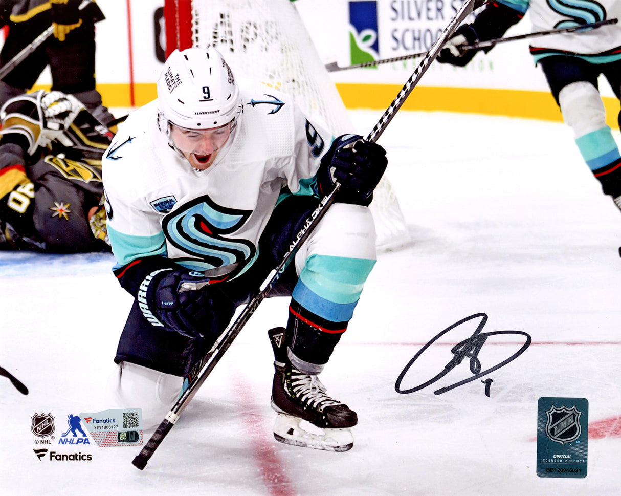 Ryan Donato Autographed 8x10 Photo Seattle Kraken First Franchise Goal Celebration Fanatics Holo #XP14008127