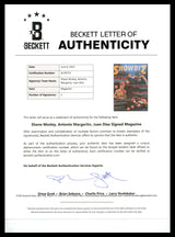 Antonio Margarito, "Sugar" Shane Mosley & Juan Diaz Autographed Showbiz Magazine Beckett BAS #AC56753
