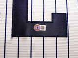 New York Yankees Juan Soto Autographed Framed White Pinstripes Nike Jersey Beckett BAS QR Stock #230201