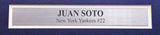 New York Yankees Juan Soto Autographed Framed White Pinstripes Nike Jersey Beckett BAS QR Stock #230201