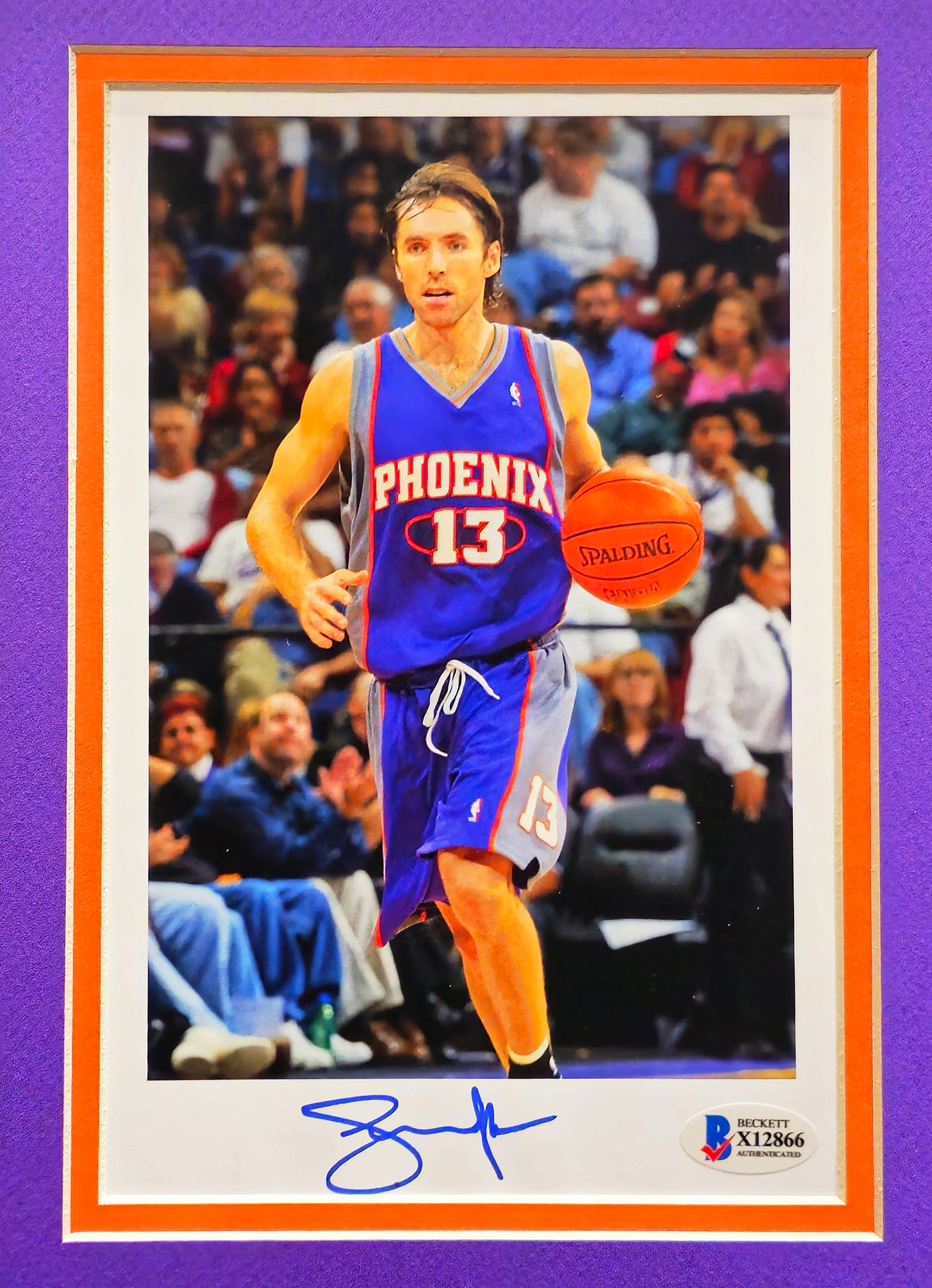 Steve Nash Autographed Framed 5.5x9 Photo Phoenix Suns Beckett BAS Stock #230206