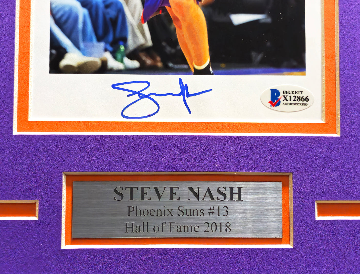Steve Nash Autographed Framed 5.5x9 Photo Phoenix Suns Beckett BAS Stock #230206