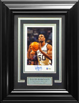David Robinson Autographed Framed 5.5x8.5 Photo San Antonio Spurs Beckett BAS Stock #230207