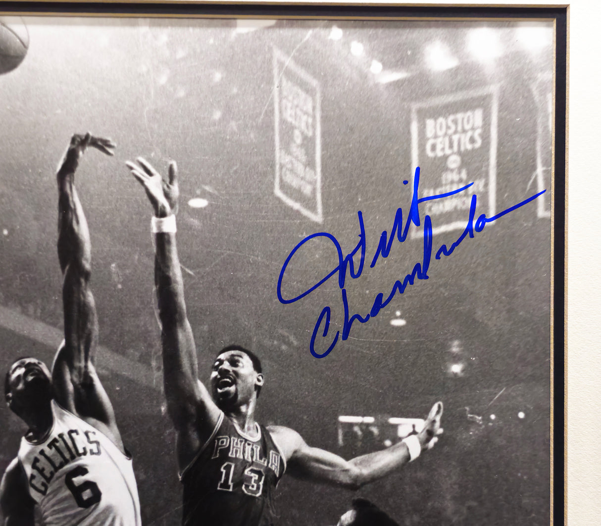 Wilt Chamberlain & Bill Russell Autographed Framed 16x20 Photo Auto Grade Gem Mint 10 Beckett BAS #AC85181