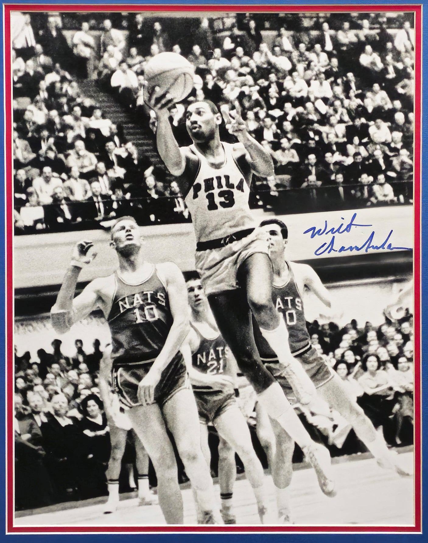 Wilt Chamberlain Autographed Framed 16x20 Photo Philadelphia 76ers JSA #Y36288