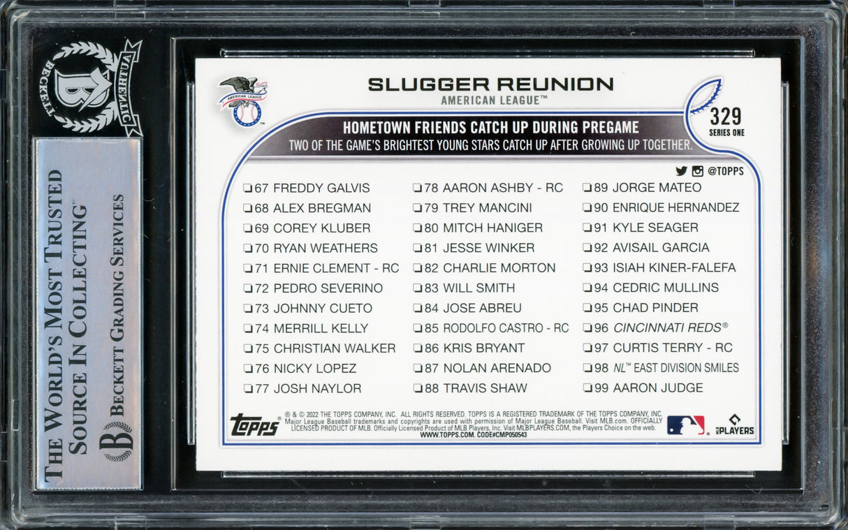 Vladimir Guerrero Jr. Autographed 2022 Topps Card #329 Toronto Blue Jays Beckett BAS Stock #219388