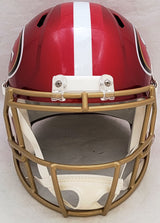 Ronnie Lott Autographed San Francisco 49ers Flash Red Full Size Replica Speed Helmet Beckett BAS Witness Stock #208225