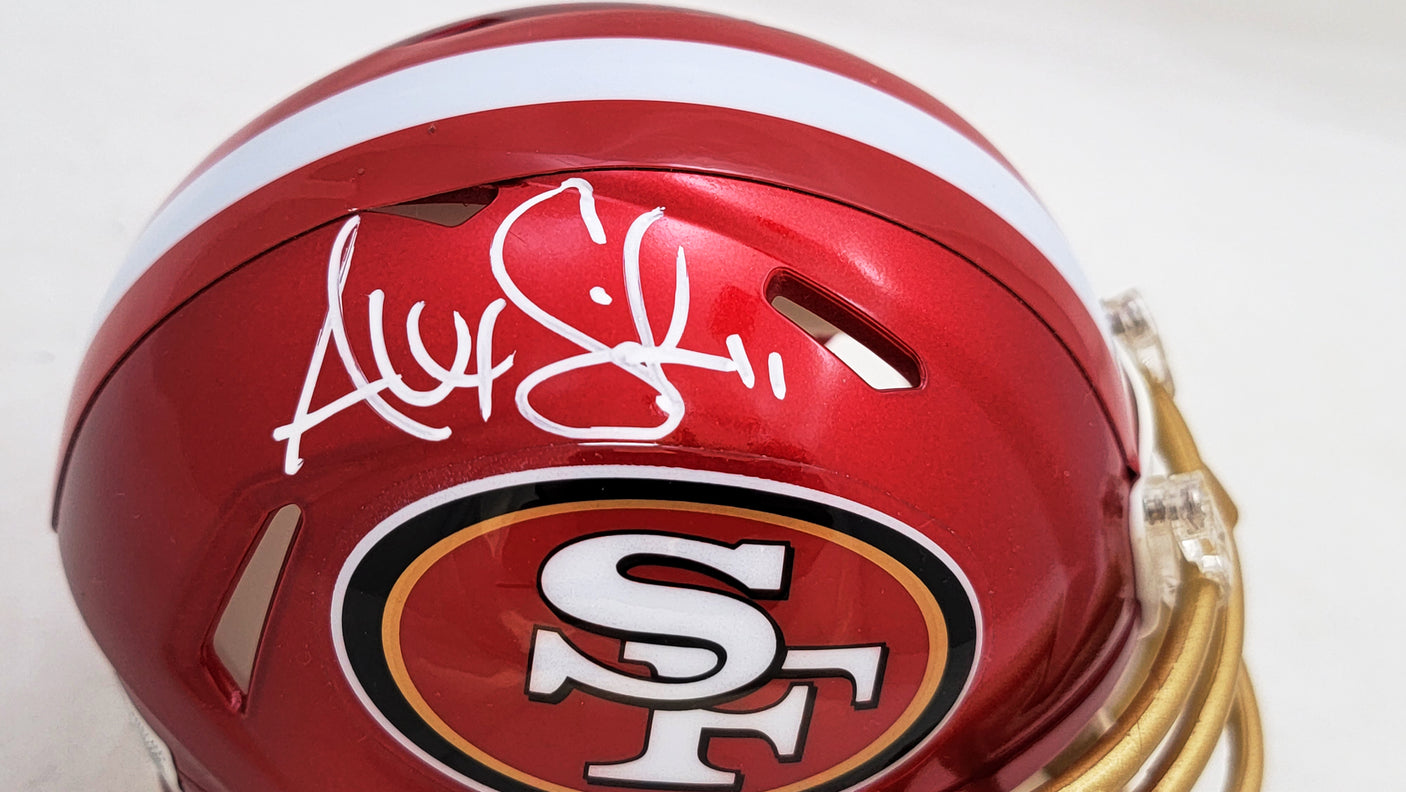 Alex Smith Autographed San Francisco 49ers Flash Red Speed Mini Helmet Beckett BAS Witness Stock #208230