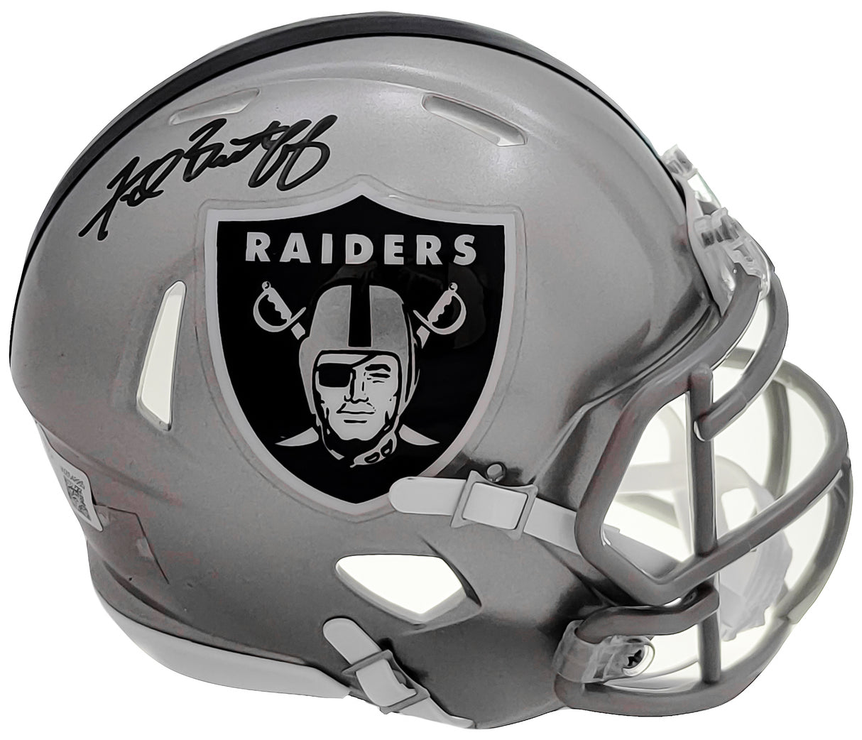 Fred Biletnikoff Autographed Oakland Raiders Flash Gray Speed Mini Helmet Beckett BAS Witness Stock #208233