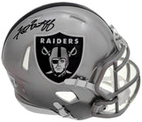 Fred Biletnikoff Autographed Oakland Raiders Flash Gray Speed Mini Helmet Beckett BAS Witness Stock #208233