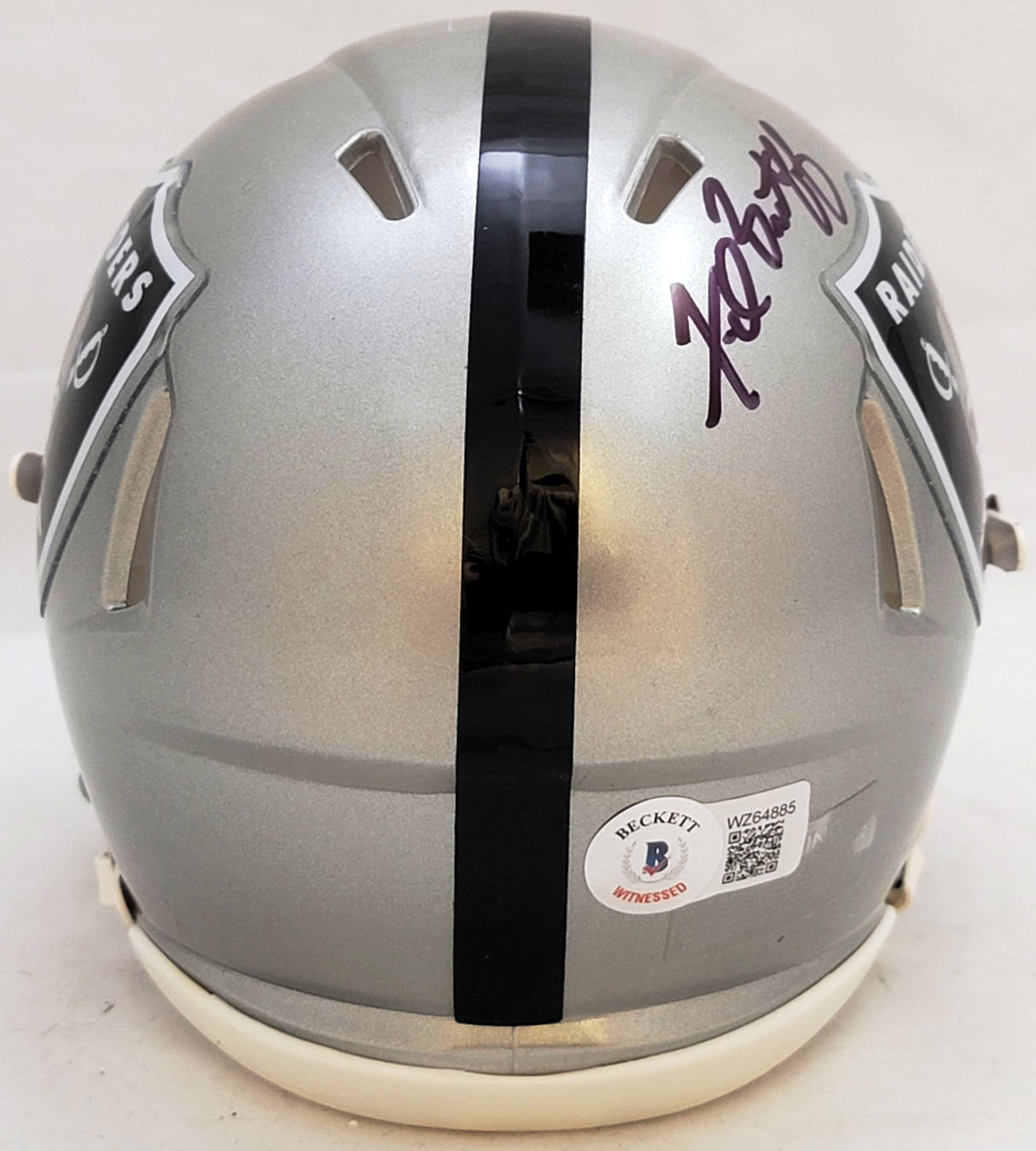 Fred Biletnikoff Autographed Oakland Raiders Flash Gray Speed Mini Helmet Beckett BAS Witness Stock #208233