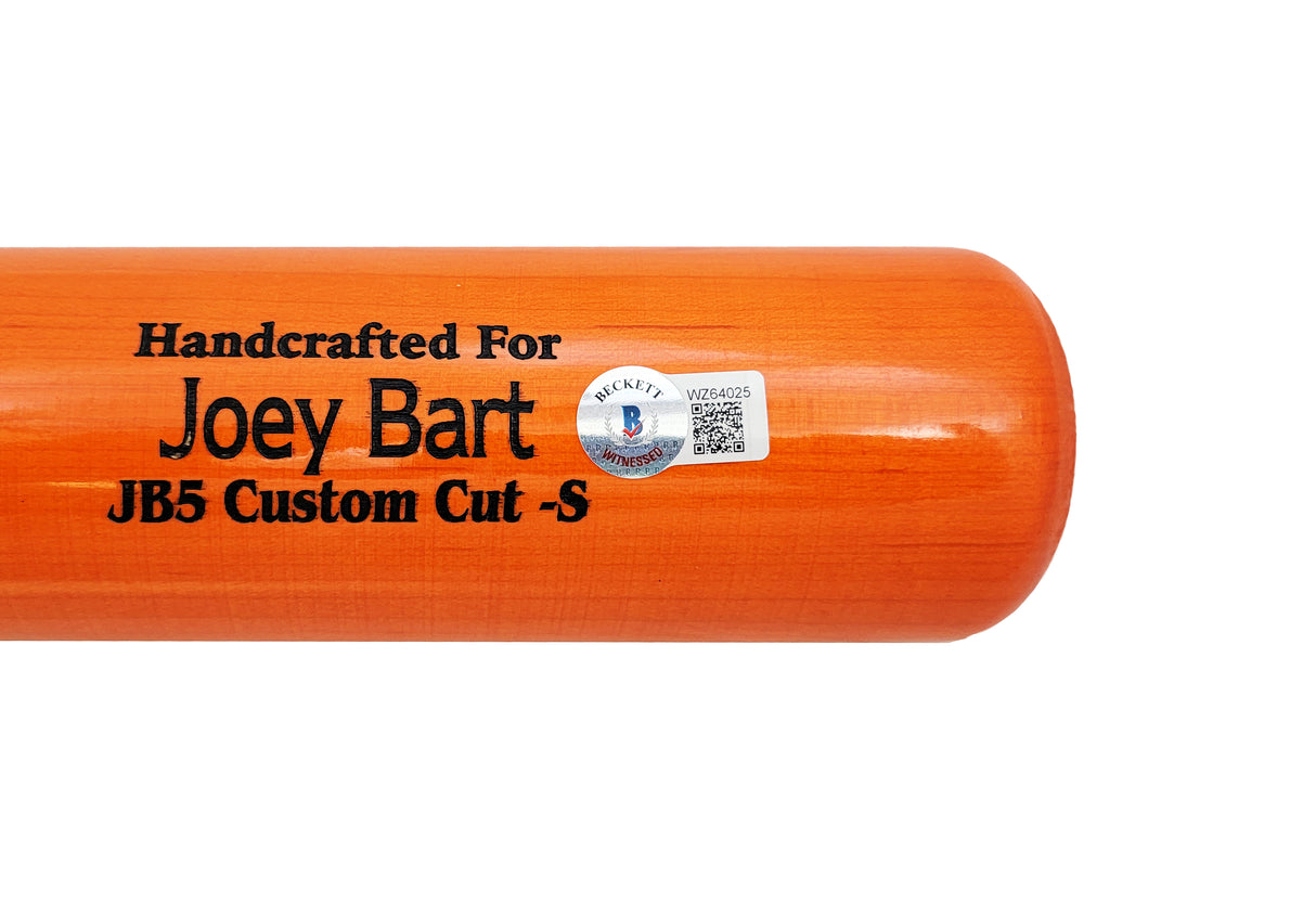 Joey Bart Autographed Orange Marucci Game Model Bat San Francisco Giants "1st MLB Homer" Beckett BAS Witness Stock #208240