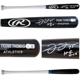 Frank Thomas Autographed Black Rawlings Game Model Bat Oakland A's Engraving "HOF 2014" Beckett BAS Witness Stock #208243
