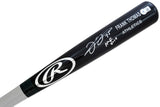 Frank Thomas Autographed Black Rawlings Game Model Bat Oakland A's Engraving "HOF 2014" Beckett BAS Witness Stock #208243