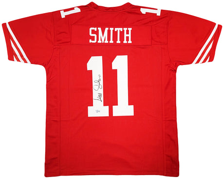 San Francisco 49ers Alex Smith Autographed Red Jersey Beckett BAS Witness Stock #208237