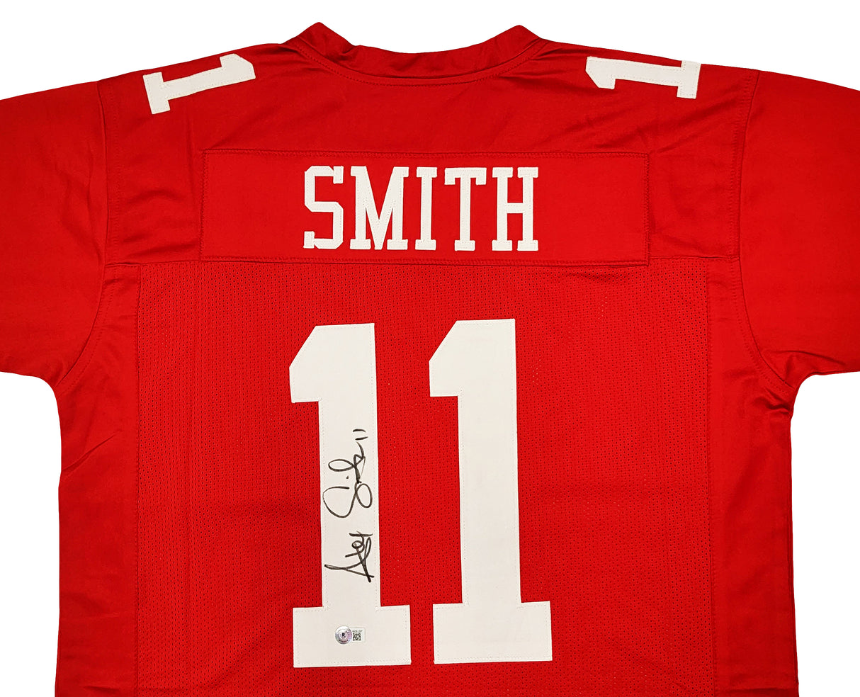 San Francisco 49ers Alex Smith Autographed Red Jersey Beckett BAS Witness Stock #208237