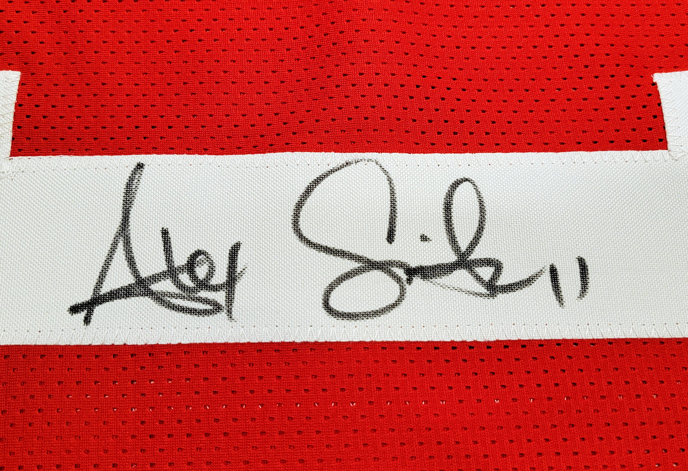 San Francisco 49ers Alex Smith Autographed Red Jersey Beckett BAS Witness Stock #208237
