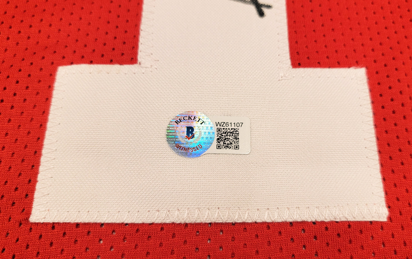 San Francisco 49ers Alex Smith Autographed Red Jersey Beckett BAS Witness Stock #208237