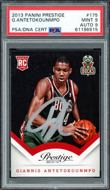 Giannis Antetokounmpo Autographed 2013 Panini Prestige Rookie Card #175 Milwaukee Bucks PSA 9 Auto Grade Mint 9 PSA/DNA #61196915
