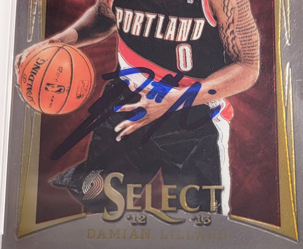 Damian Lillard Autographed 2012 Panini Select Rookie Card #150 Portland Trail Blazers PSA 9 Auto Grade Gem Mint 10 On Card PSA/DNA #64838065