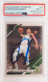 Giannis Antetokounmpo Autographed 2019 Clearly Donruss Card #25 Milwaukee Bucks PSA 9 PSA/DNA #61197147