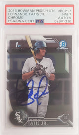 Fernando Tatis Jr. Autographed 2016 Bowman Chrome Prospects Rookie Card #BCP17 San Diego Padres PSA 7 Auto Grade Mint 9 PSA/DNA #62841316