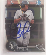 Fernando Tatis Jr. Autographed 2016 Bowman Chrome Prospects Rookie Card #BCP17 San Diego Padres PSA 7 Auto Grade Mint 9 PSA/DNA #62841316