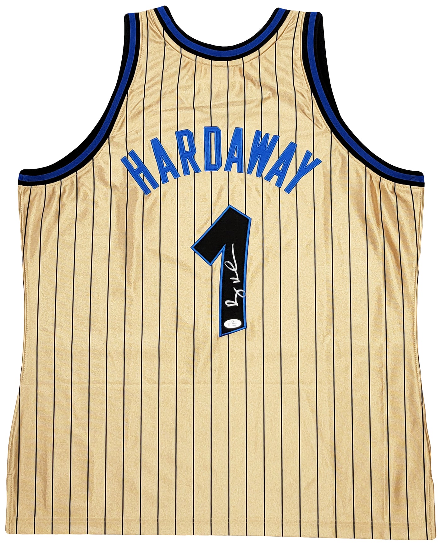 Orlando Magic Anfernee Penny Hardaway Autographed Gold Authentic Mitchell & Ness 1993-94 75th Anniversary Hardwood Classic Swingman Jersey Size XL PSA/DNA Stock #208250