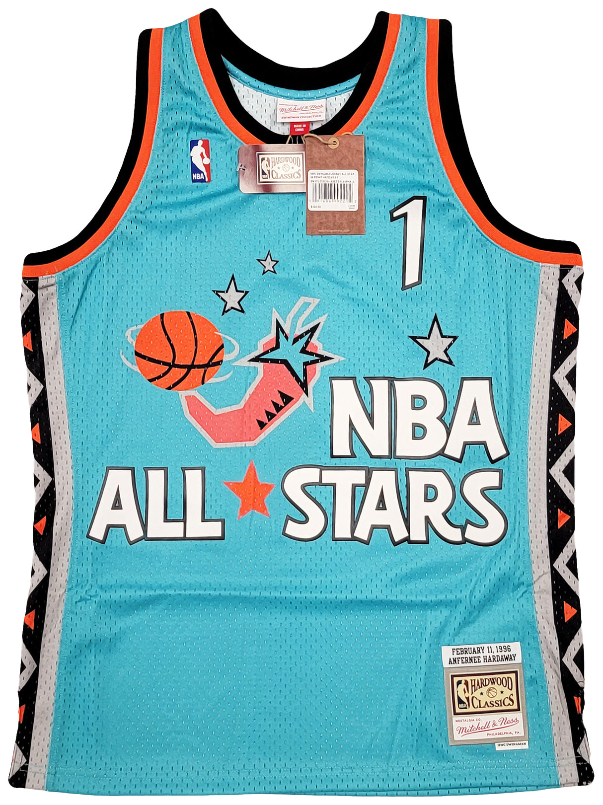 Orlando Magic Anfernee Penny Hardaway Autographed Teal Authentic Mitchell & Ness All Star Game Feb 11,1996 Hardwood Classic Swingman Jersey Size L PSA/DNA Stock #208257