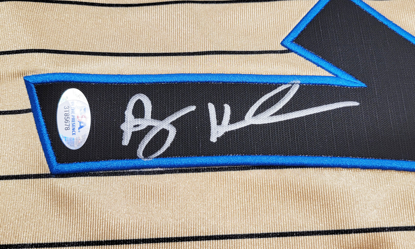Orlando Magic Anfernee Penny Hardaway Autographed Gold Authentic Mitchell & Ness 1993-94 75th Anniversary Hardwood Classic Swingman Jersey Size L PSA/DNA Stock #208251