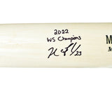 Michael Brantley Autographed Blonde Marucci Player Model Bat Houston Astros "2022 WS Champions" Beckett BAS Witness Stock #220446