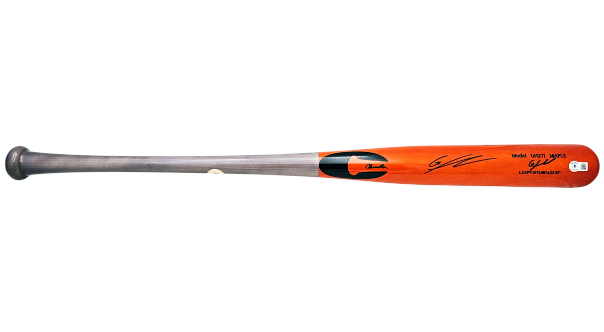 Gunnar Henderson Autographed Orange Chandler Player Model Bat Baltimore Orioles Beckett BAS Witness Stock #220504