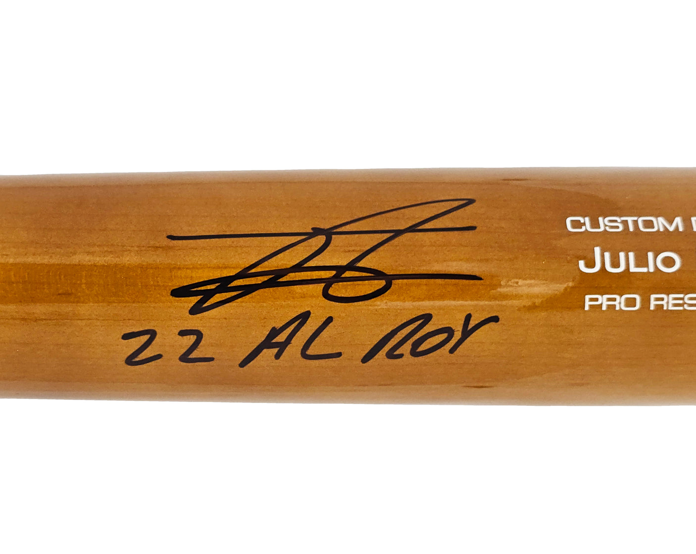 Julio Rodriguez Autographed Brown Victus Pro Reserve Maple Bat Seattle Mariners "22 AL ROY" Fanatics and MLB Holo Stock #220500