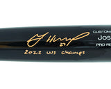 Jose Altuve Autographed Black Victus Player Model Bat Houston Astros "22 WS Champs" Beckett BAS Witness Stock #220433