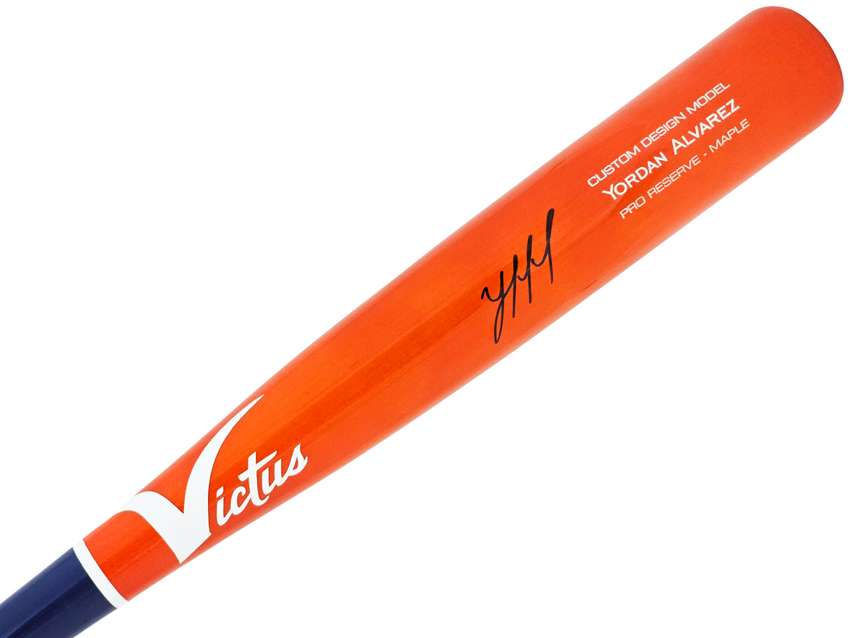 Yordan Alvarez Autographed Orange Victus Player Model Bat Houston Astros Beckett BAS Witness Stock #220438