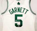 Boston Celtics Kevin Garnett Autographed White Mitchell & Ness 2007-08 Hardwood Classics NBA Finals Patch Jersey Size M Beckett BAS Witness #WV46232