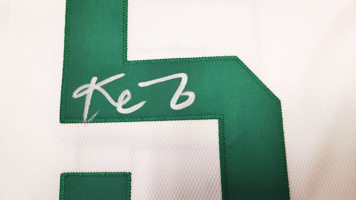 Boston Celtics Kevin Garnett Autographed White Mitchell & Ness 2007-08 Hardwood Classics NBA Finals Patch Jersey Size M Beckett BAS Witness #WV46232